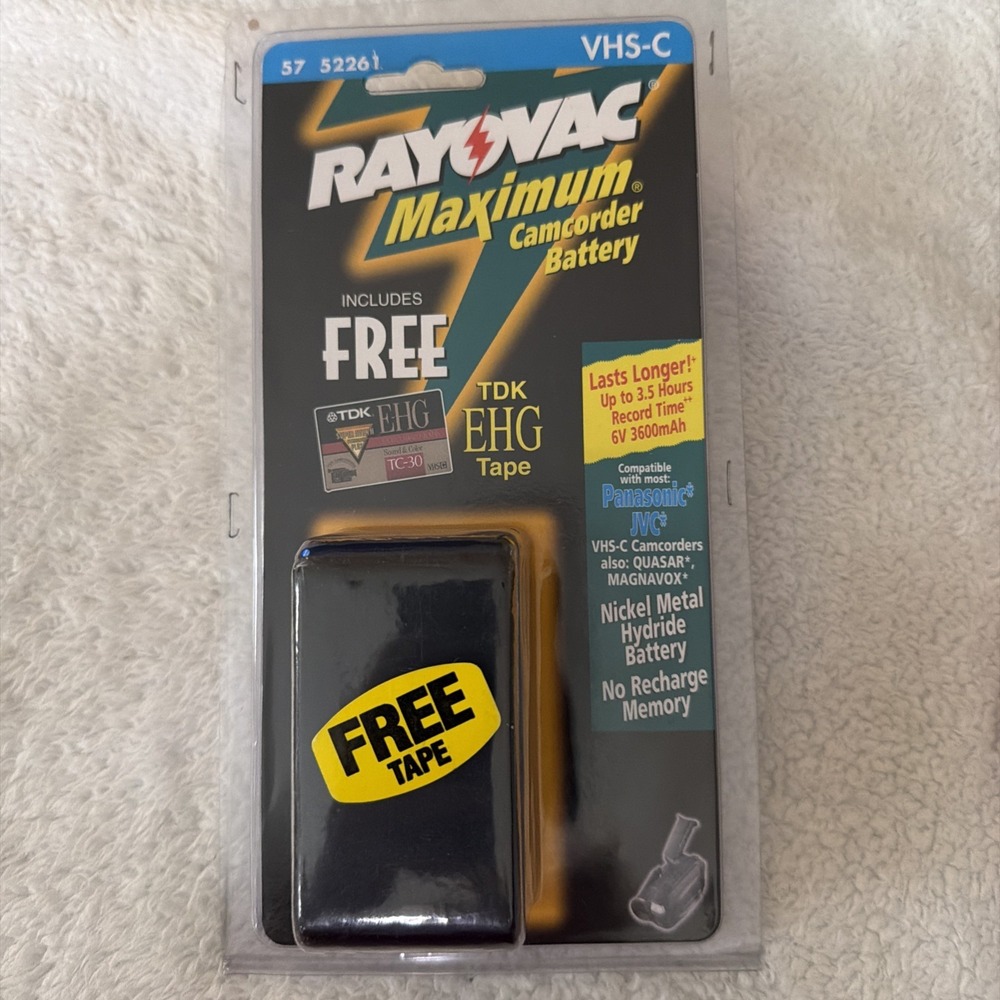 Rayovac Camcorder Battery RV-4019T 6V/3600mAh New Panasonic JVC Qasar Magnavox